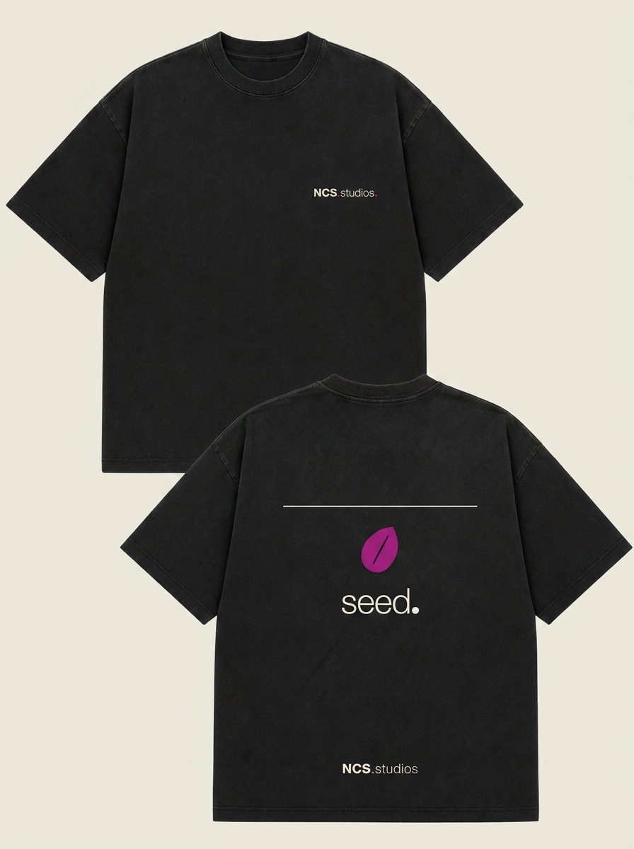 Seed. – Oversized Tee in Washed Black